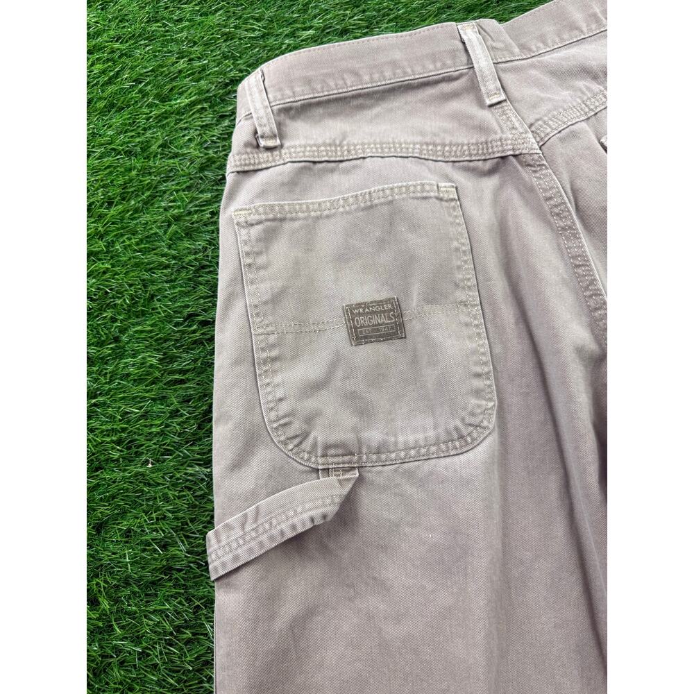 Wrangler Mens 30x32 Khaki Beige Carpenter Pants Relaxed Fit Utility Workwear Y2K - Picture 3 of 15